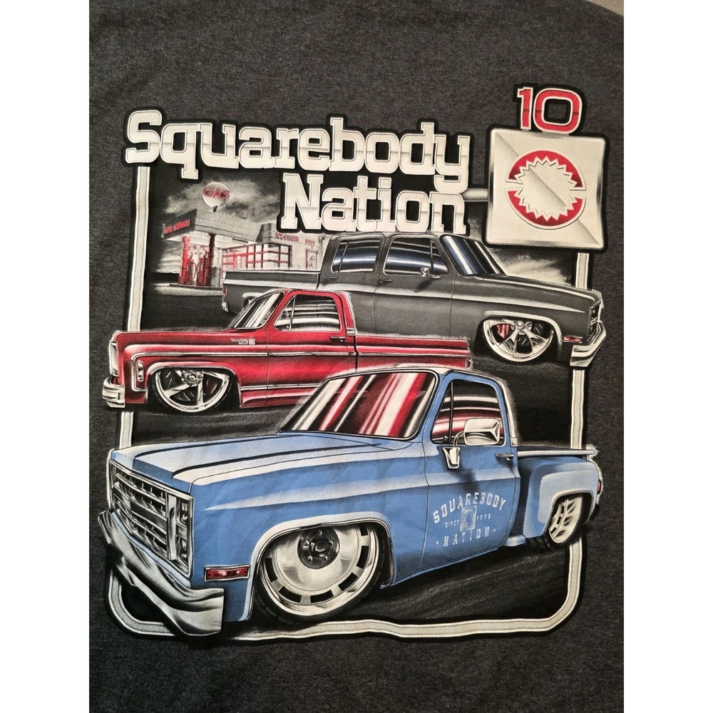 Squarebody Nation 10 T Shirt Mens Xl Gray Chevrolet C10 Truck Graphic Tee